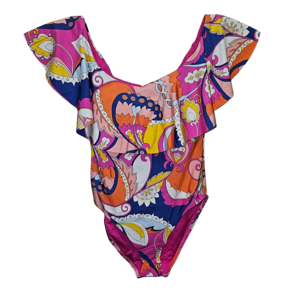 Trina Turk Sevilla One Piece Off Shoulder Ruffle - Picture 7 of 16